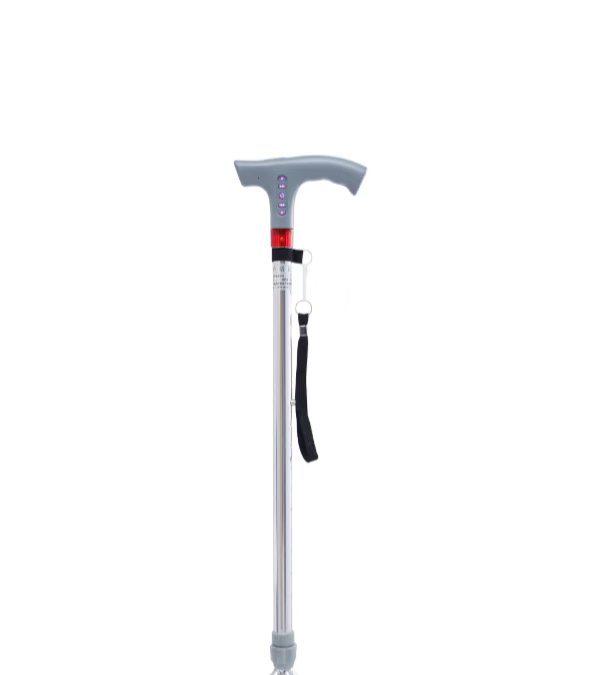 Smart Multifunctional Cane Handle: Bluetooth MP3, Radio, Alarm, Flashlight - Senior Safety Accessory