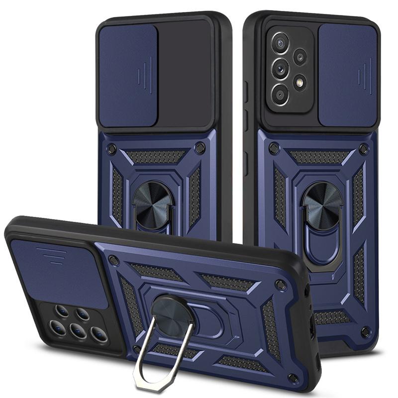 Magnetic Ring Cases For Samsung Galaxy S24 S23 S22 S21 S20 Ultra Plus Slide Lens Protector Case For Samsung S24 S23 S21 FE Cover