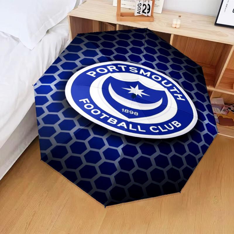 1PC Ports Fc Crest Printed Umbrella Folding umbrella, automatic umbrella 8-Frame for Travel, camping Fan gifts Christmas Gifts