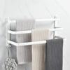 White Aluminum Bathroom Towel Rod Wall-mounted Toilet Towel Storage Rack 1/2/3 Layer Rod Towel Rack Bathroom Hardware 30-50cm