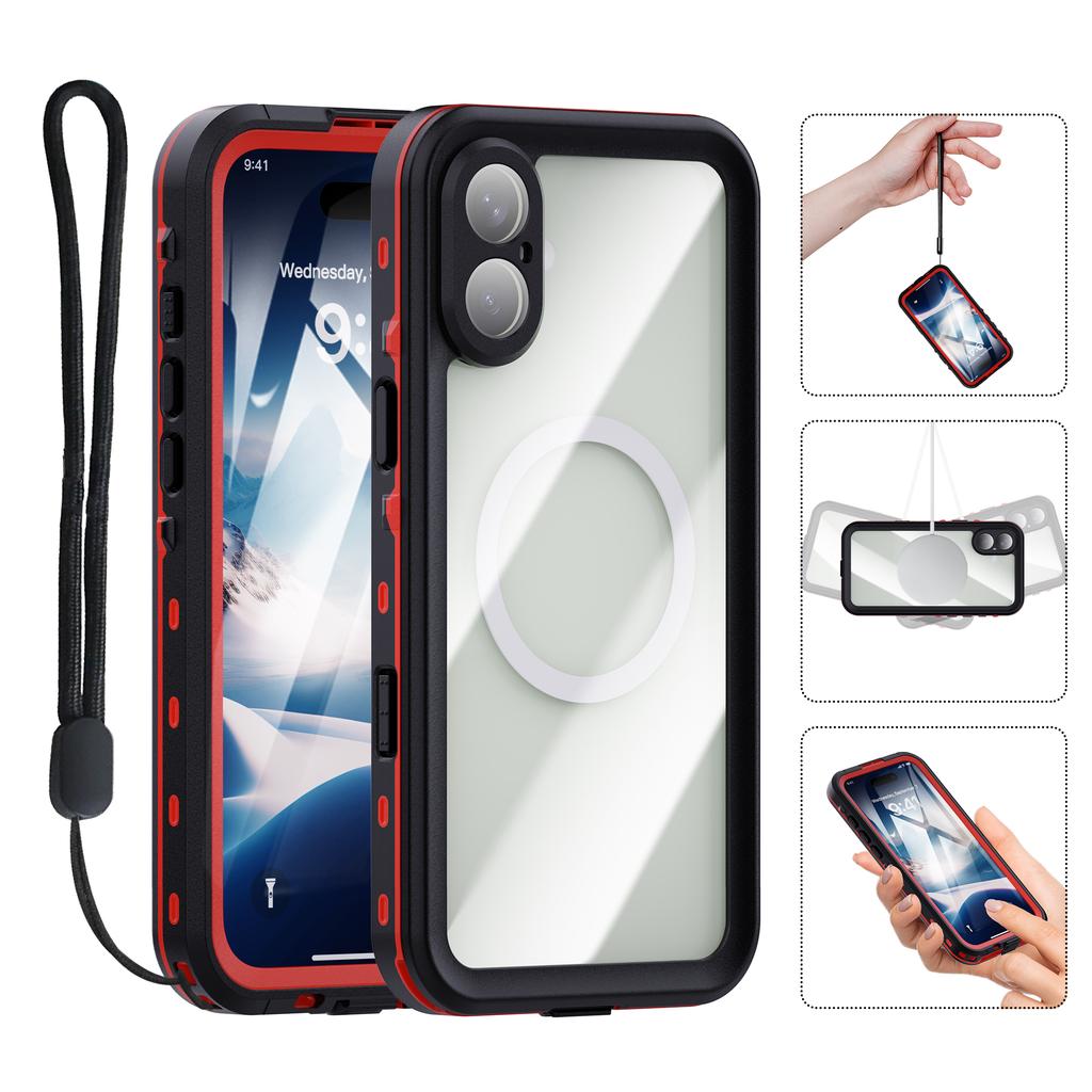 For Summer Magnetic Wireless Charging Waterproof Case for iPhone 16 15 11Pro Max Sealed Swimming Bag Rugged Cover 16e In Stock