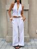 European Casual Sexy Halter Backless Tie-Up Wide-Leg Set for Women - Spring/Summer 2026 Collection