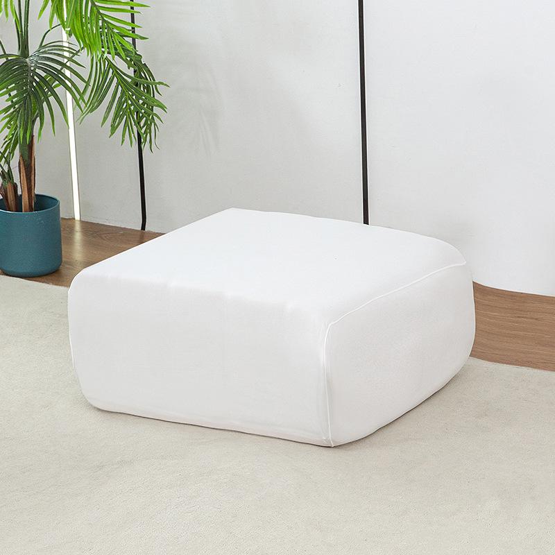 

Milk Print Shreds Ottoman Cover Square Storage Ottoman Slipcover Thick Stretchable Footrest Stool Covers with Elastic Band