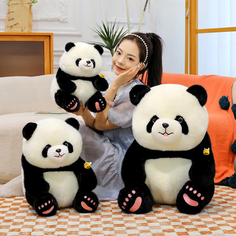 Genuine new simulation cute panda plush toy bee panda doll children's doll girl gift