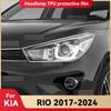 For KIA RIO 2017-2024 2023 Car Headlight Transparent TPU Protective Cover Film Front Light Tint Change Color Sticker
