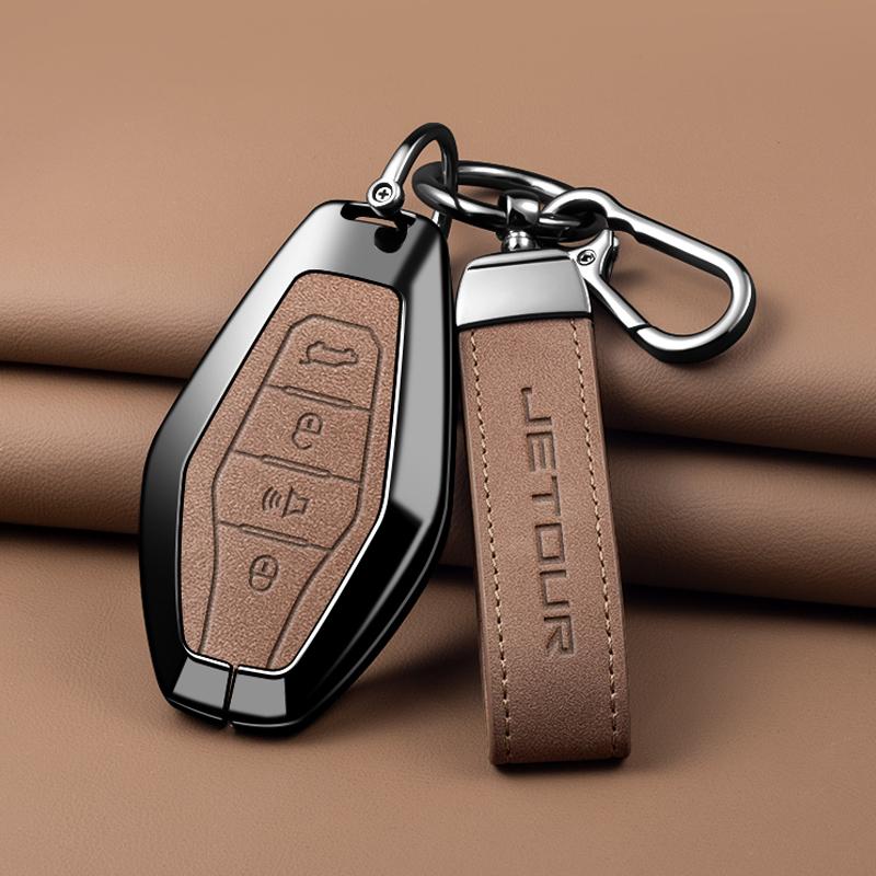 Zinc Alloy Auto Smart Key Fob Remote Cover Case Protect Housing Bag Fit For Chery Auto Jetour X70 X70Plus X70M X90Plus X95Pro Key Ring Auto