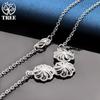 925 Sterling Silver 18 Inch AAA Zircon Flower Necklace Jewelry