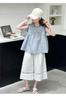 Korean-Style Lace Sleeveless Top & Pants Set - Summer 2026 Girls' Fashion Two-Piece Outfit