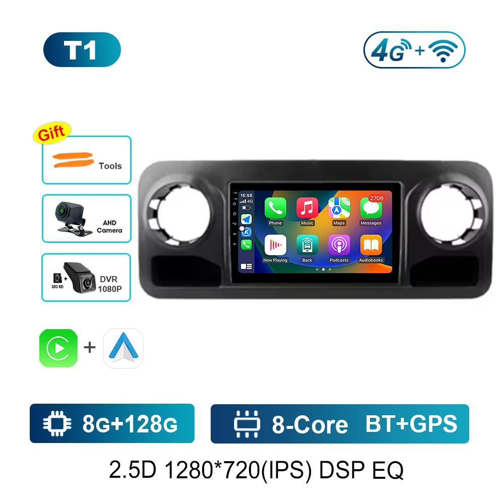 Android OS Carplay Car Radio Multimedia Player for Benz Sprinter 2018 - 2022 GPS Navi WiFi IPS Screen DSP Stereo 4G Auto Tools