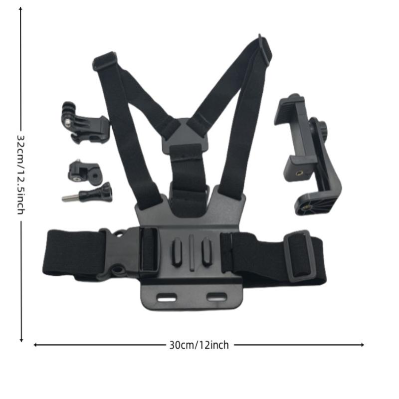 Wearable Chest Phone Mount Adjustable Elastic Straps POV Shooting Holder for Vlogging Fitness Training Running Outdoor Sports