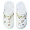 Crocs Crush Clog Baroque Pearl EVA Exquisite Simple Puff Shoes for men and women in white and silver