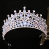 DIEZI Barock Neu Rosa Grün Blau Opal Kristall Diadem Krone Damen Mädchen Hochzeit Elegant Luxus Prinzessin Party Haarschmuck Schmuck