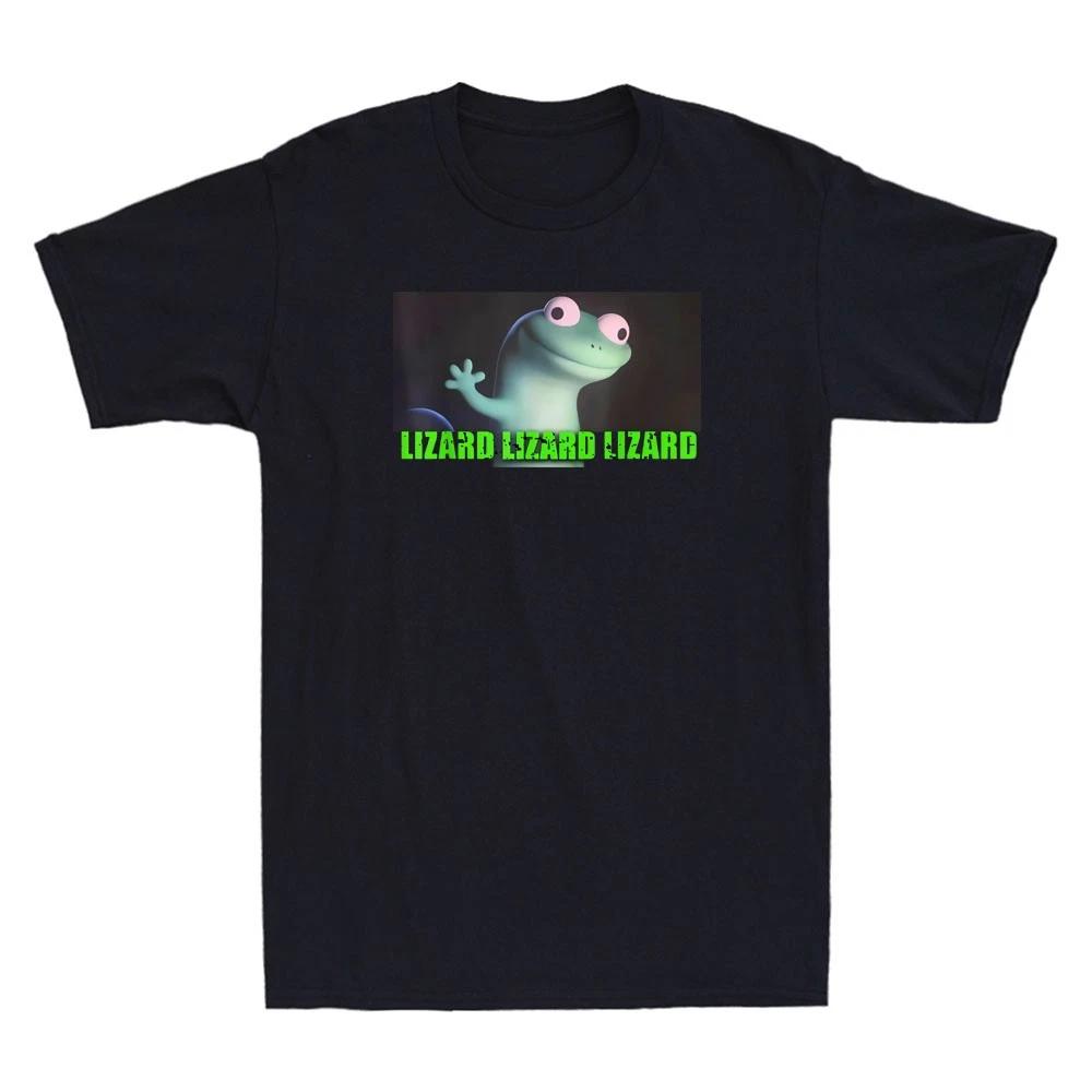 Lizard Lizard Lizard Funny Weirdcore Animal Cartoon Meme Vintage Men s T-Shirt 2XL