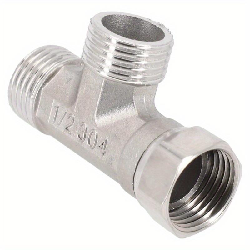 

Toilet Diverter Valve Copper T Adapter G1/2 T-Valve For Bath Bidet Sprayer Shower Fitting 4 Points Copper Three-way Water Pipe. White