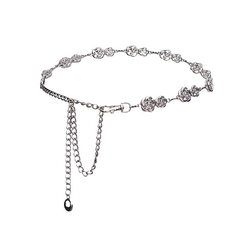 Premium Metal Flower Waist Chain: Versatile Belt Accessory for Skirts, Suits, and Pants