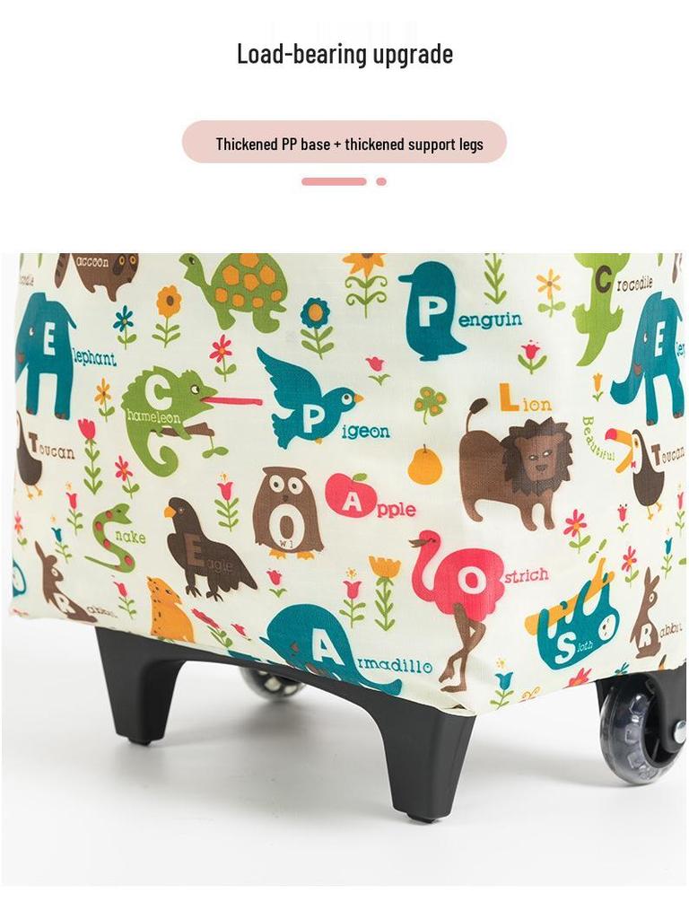 Tragbarer Faltbarer Einkaufstrolley mit Rädern - Umweltfreundlicher Multifunktionaler Handgezogener Wagen