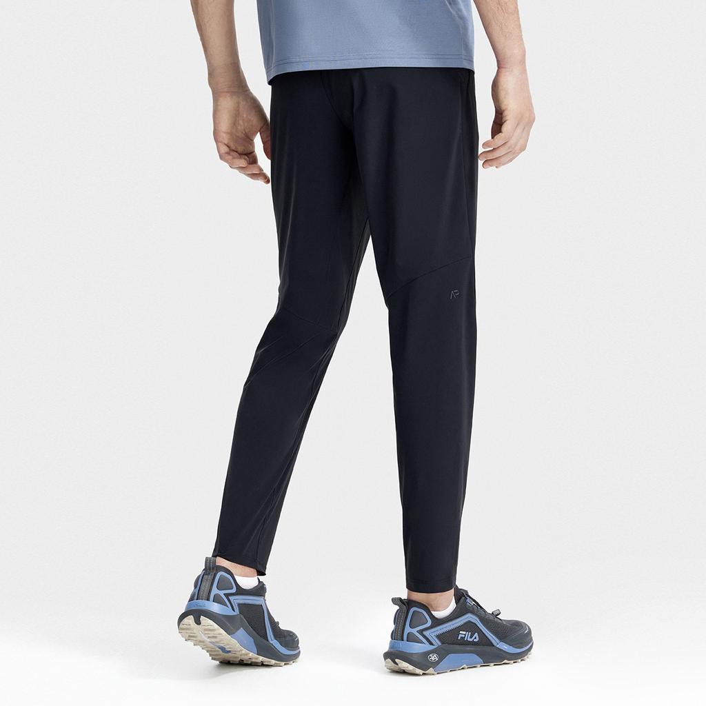 Fila Solid Color Logo Label Elastic Waist Straight Leg Slim Fit Knitted Sports Pants Men Bottoms A11M321608F-BK