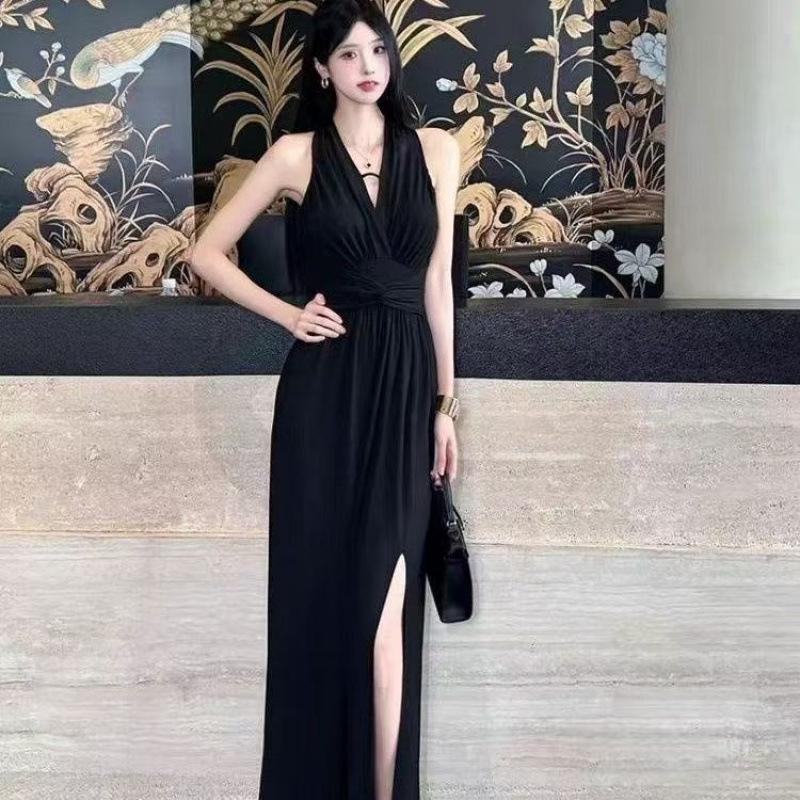 Pure desire style fashion high-end V-neck vest skirt women's summer new slim and thin temperament dress