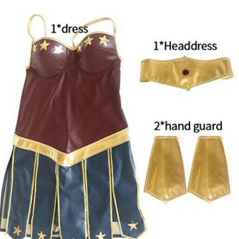Women's Halloween Gladiator Wonder Woman Costume Set