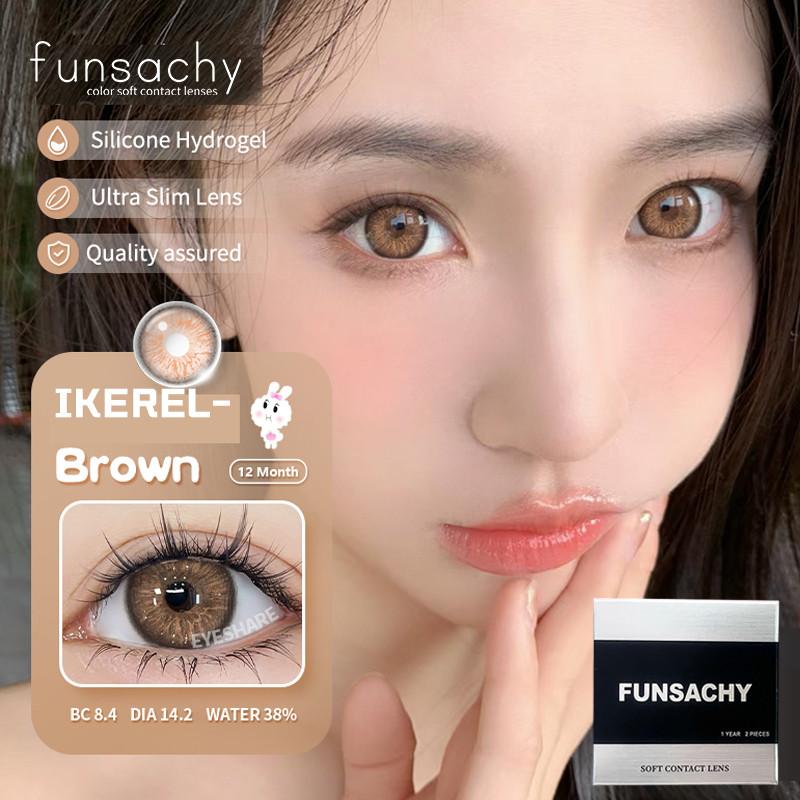 FUNSACHY Nové Módní Kontaktní Čočky 14.2mm Barevné Oční Kontaktní Čočky Modré Přírodní Čočky Šedé Zorničky Oční Make-up Kosmetika Roční