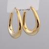 Women's Chunky Open Oval Dangle Earrings for Wedding Party European Vintage Golden Copper Color Geometry Punk Zircon Gift