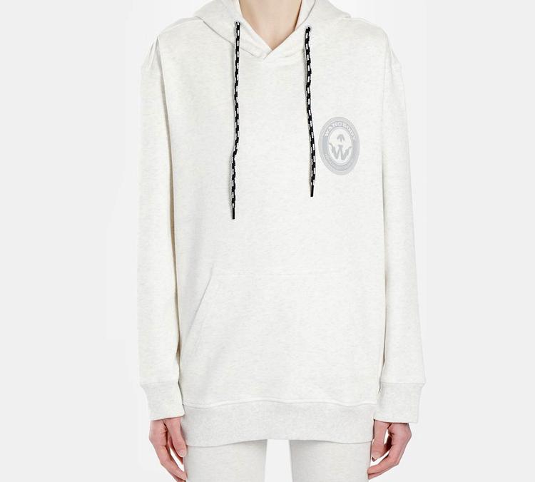 Adidas X Alexander Wang Sweatshirts Unisex Light Gray Hooded Moderate Regular ED1207