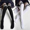 Sexy Black White Striped Long Socks Women Over Knee Thigh High Socks Over The Knee Stockings For Ladies Girls Warm Knee Socks