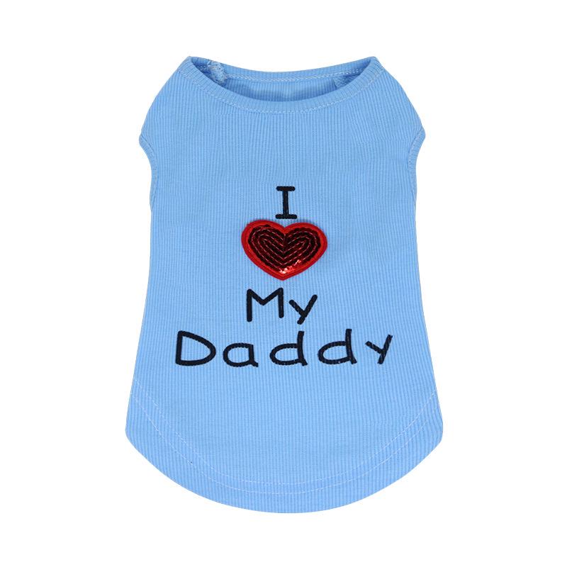 Pet Dog Clothes - Daddy & Mommy Ribbed Vests, 4 Styles for Spring, Summer, Autumn