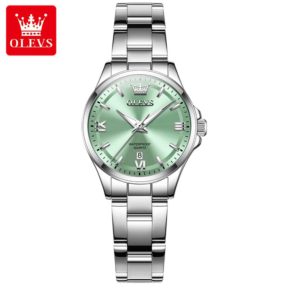 OLEVS 3668   Luxury Stainless Steel Luminous Quartz Watch for Women Waterproof Calendar Lady Sport Fashion Features