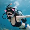 3MM Neoprene Diving Hood Headband Women Cute Cat Ears Waterproof Hat Wetsuit Hood Swimming Snorkeling Caps Cartoon Diving Hood
