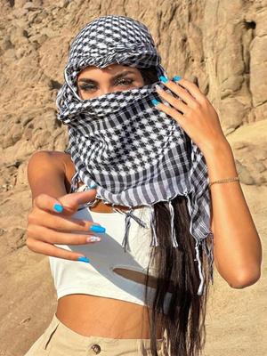 Desert Square Headscarf Arabic Sun Protection Windproof Unisex Tassel Shawl Scarf Abaya Accessories Hijab Women Veil Fashion