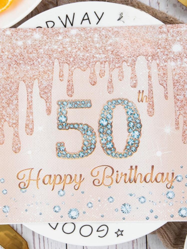 20pcs Pieces/pack, 40, 50, 60, 70 Year Old Rose Gold Diamond Printed Happy Birthday Napkins, Birthday Party Table Decorations