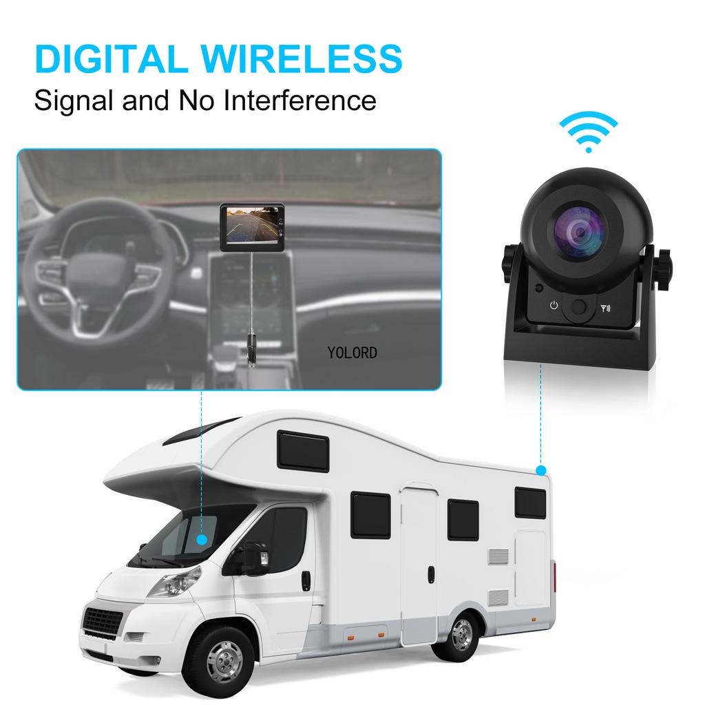 WiFi Wireless Reversing Camera with 3.5 Inch LCD ahd Monitor IP68 Waterproof Car Rear View Camera Kit for Car Truck