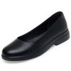 Low Heel Round Toe Work Shoes Black Single Shoes Professional Formal Shoes Women's Shoes Comfortable Middle-Aged Leather Shoes