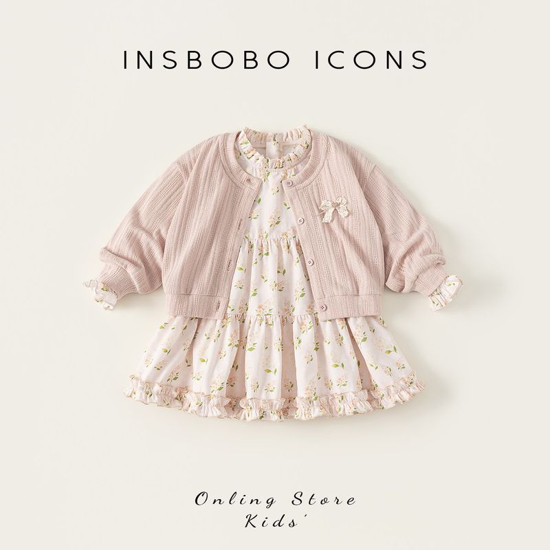 Insbobo Girls  Skirt 2026 Spring New Children s Suit Skirt Girl Princess Skirt Baby Beautiful Spring Outfit Pink 80