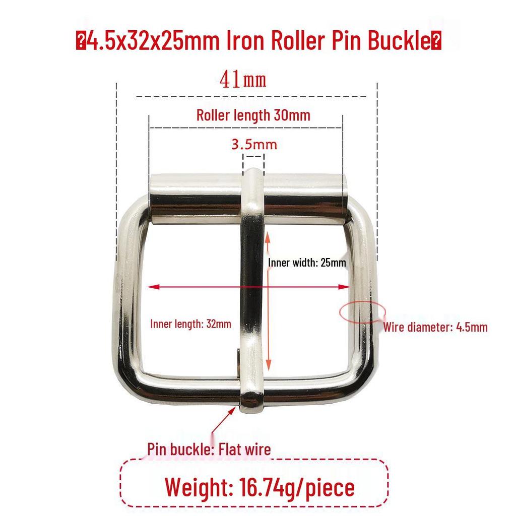 Fivela de Rolo Ajustável de Ferro Prateado para Mochilas e Bolsas