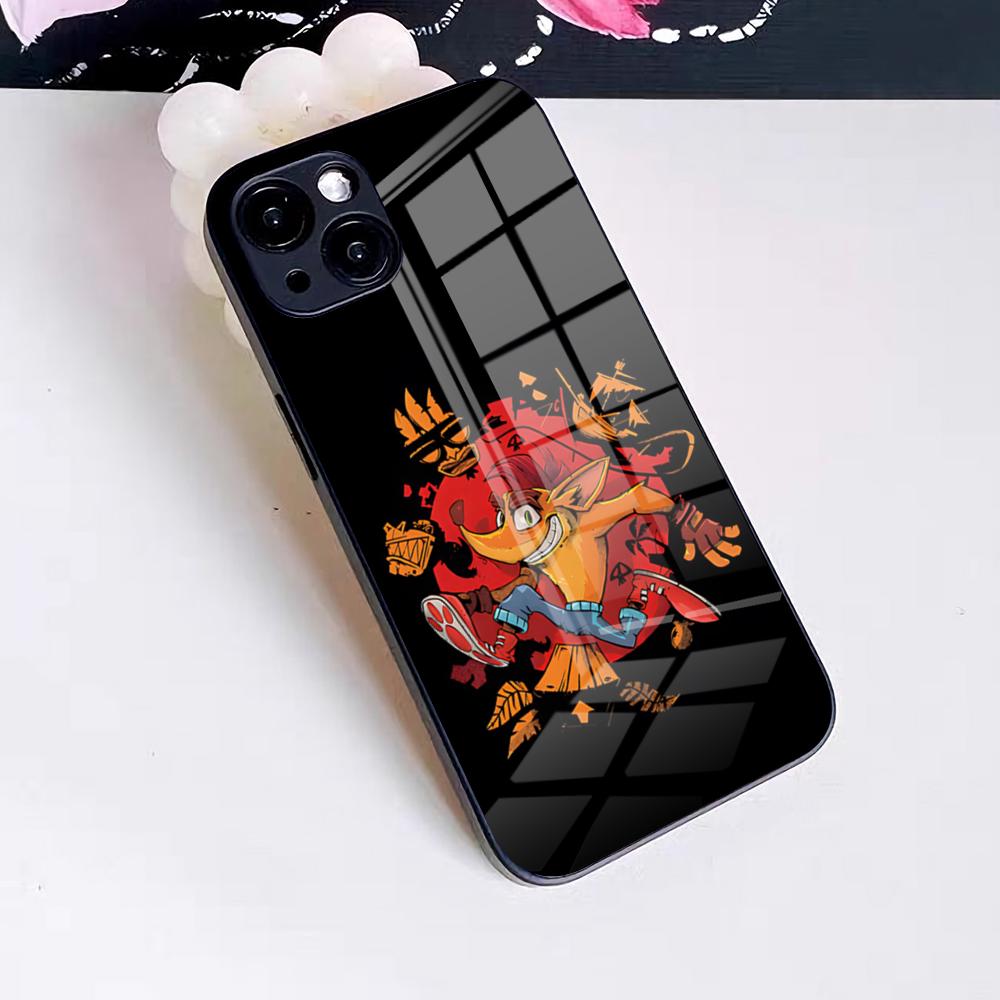 Game Crash B-Bandicoot Phone Case For IPhone 17 Pro Max 16 15 14 Pro Max 13 11 X Xs Xr 8 7Plus Glass Cover