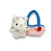 Cute White Tiger Plush Toy with Flower Carrier Bag Odekake Series B0036