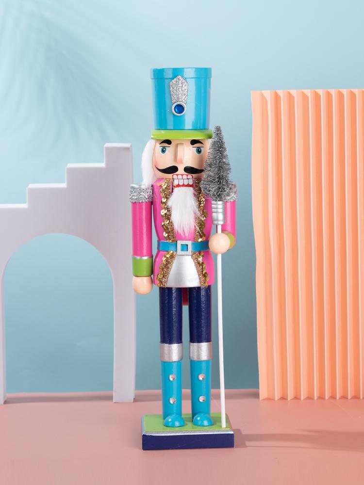 Colorful Candy Style Wooden Nutcracker Ornament