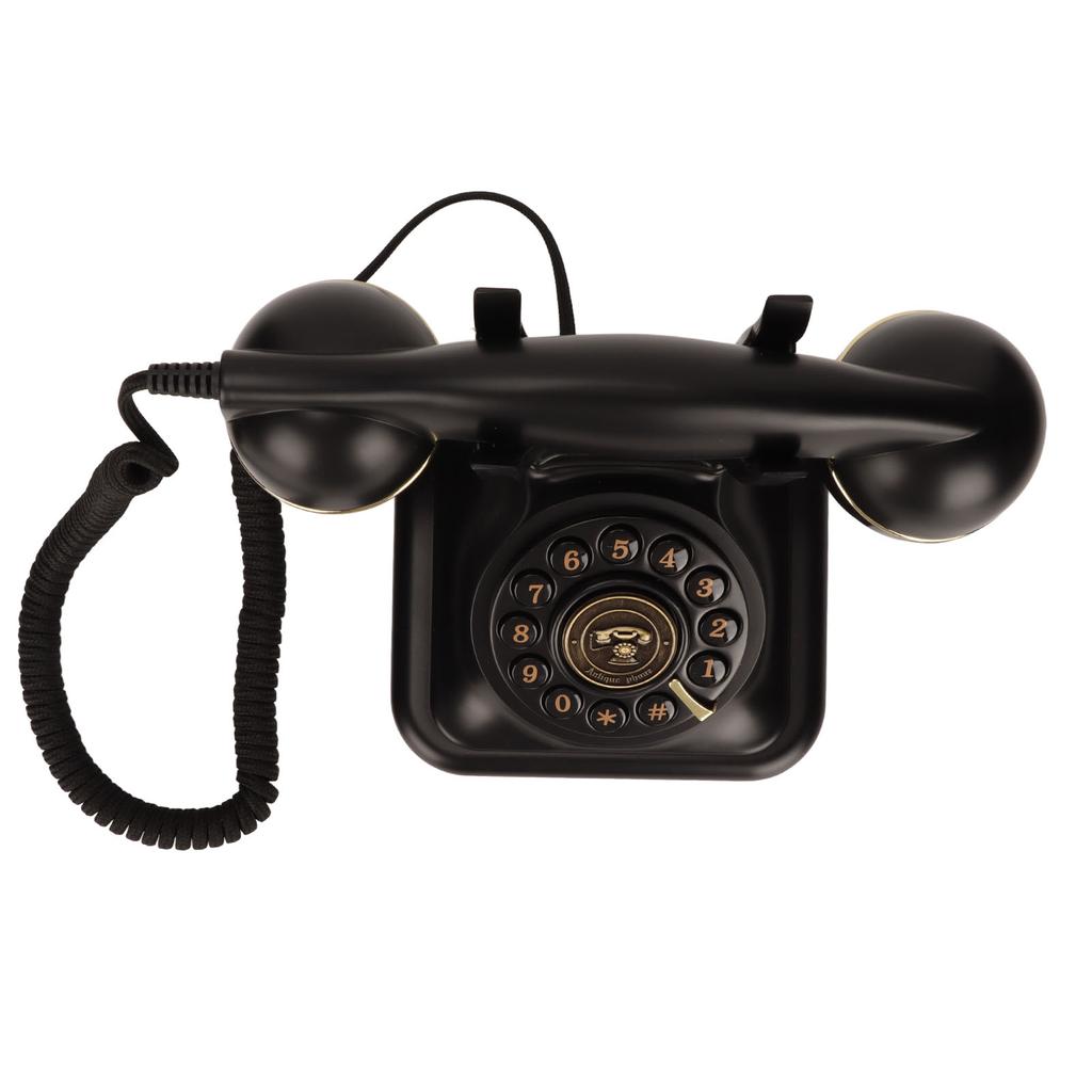 Vintage Landline Phone Old Fashioned Disc Button Retro Corded Telephone for Home Office Decor
