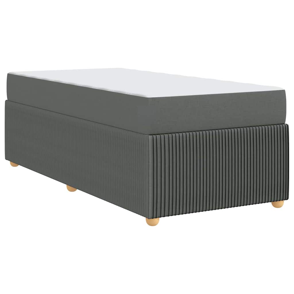 Bed Frame with Mattress Dark Gray 100 x 200 cm Fabric