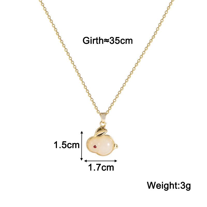 New Fashion Jade Rabbit Year Clavicle Chain Pendant Necklace Tiny Animal Models Christmas Girl Friend Gift
