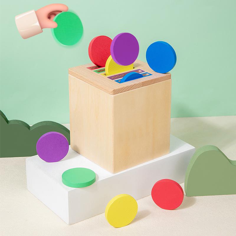 Joc de Clasificare Montessori Educație Timpurie Cutie de Clasificare cu Monede Cunoașterea Culorilor Blocuri de Potrivire a Formelor Material Didactic