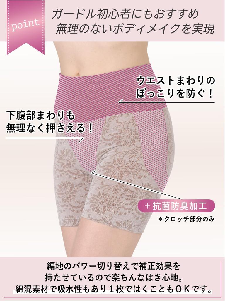 Měkké stahovací prádlo se vzorem gerbery, směs bavlny, velká velikost, spodní prádlo, popelavé [Andijur] [Stahovací prádlo Ari Sugihary] Dámské břicho, boky, stehna,