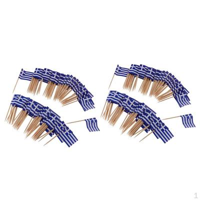 200 peças decorativas bandeira palitos de dente festa comida decorações Grécia