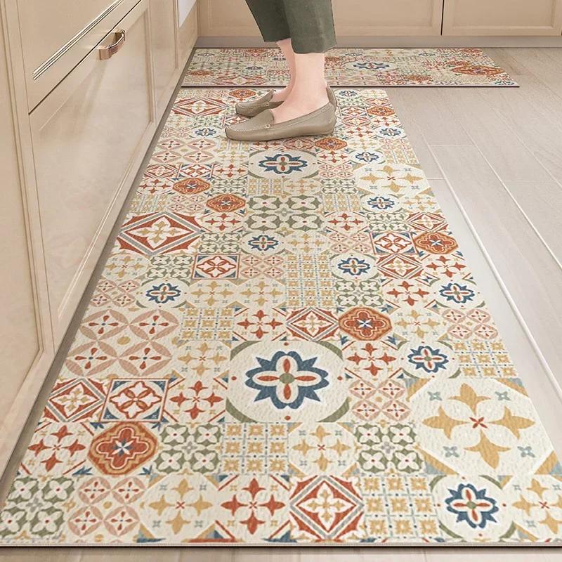 Kitchen Floor Mat Waterproof Pvc Carpet Leather Mats Non-slip Large Rug Home Decoration Area Rugs Alfombra De Cocina