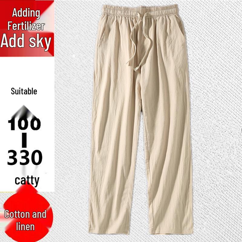 Extra große Herrenhose aus Baumwollleinen - Lässige Sommerhose in Übergröße