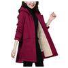 Womens Lapel Cashmere Wool Blend Trench Long Coat Hooded Outwear Oversize Jacket