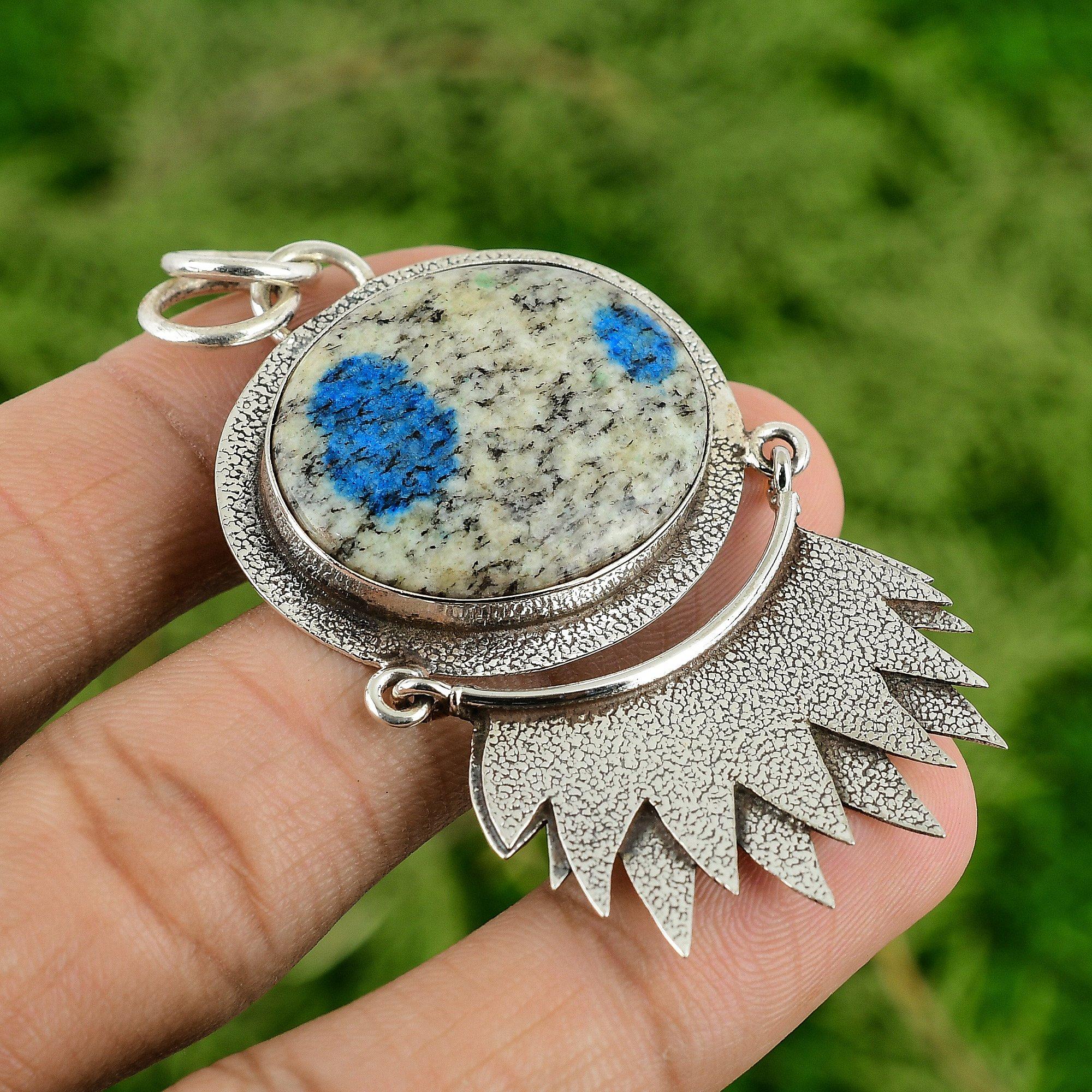 

Daughters Day Deal Natural K2 Jasper Wedding Anniversary Wife Pendant 925 Silver