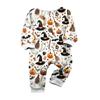 Family Matching Halloween Printed Pajama Set, Long Sleeve Top and Pants for Mom and Kids